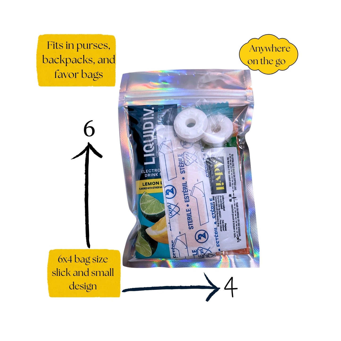 Hangover Kit (1 Pack) Pre Filled Party Favors, Goodie Bags, Gift for Bachelorette, Wedding, 21st Birthday, Girls Trip and All Celebrations