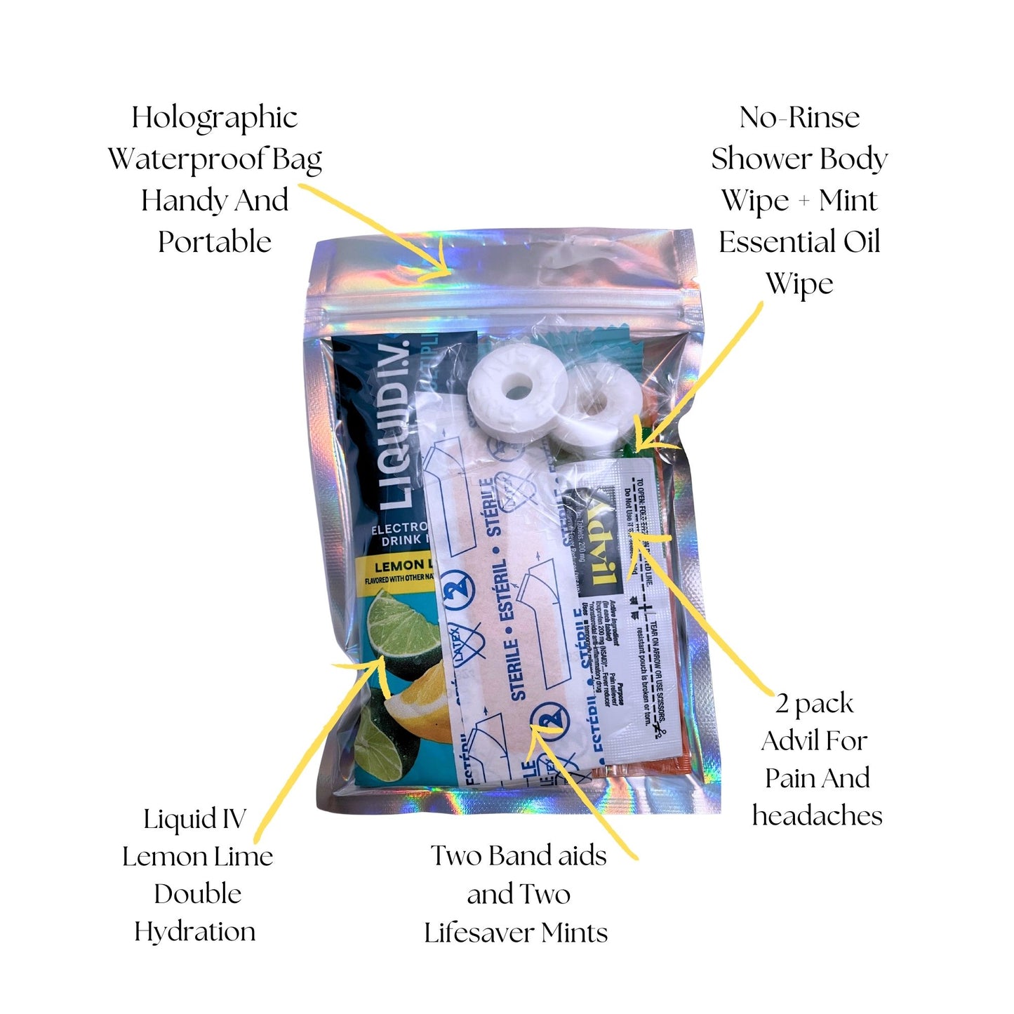 Hangover Kit (1 Pack) Pre Filled Party Favors, Goodie Bags, Gift for Bachelorette, Wedding, 21st Birthday, Girls Trip and All Celebrations