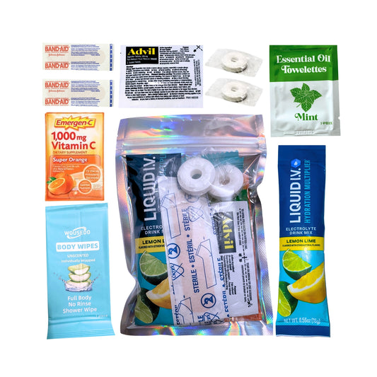 Hangover Kit (1 Pack) Pre Filled Party Favors, Goodie Bags, Gift for Bachelorette, Wedding, 21st Birthday, Girls Trip and All Celebrations